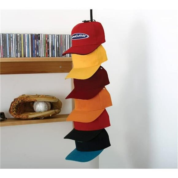 Perfect Curve Cap Rack Hat Organizer Over Door Wall Mount Holds 18 Baseball Caps - Picture 5 of 7
